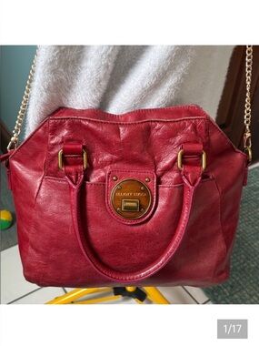 Elliott Lucca  satchel   Crossbody bag Italian Leather distressed  autumn red